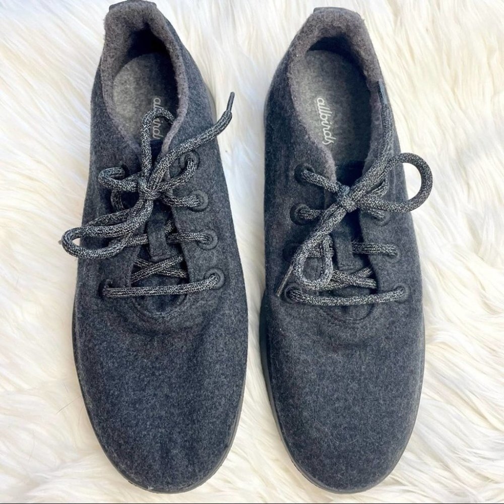 Allbirds Mens Black Running Shoes Wool Runner Lace Up Size 10